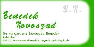 benedek novoszad business card